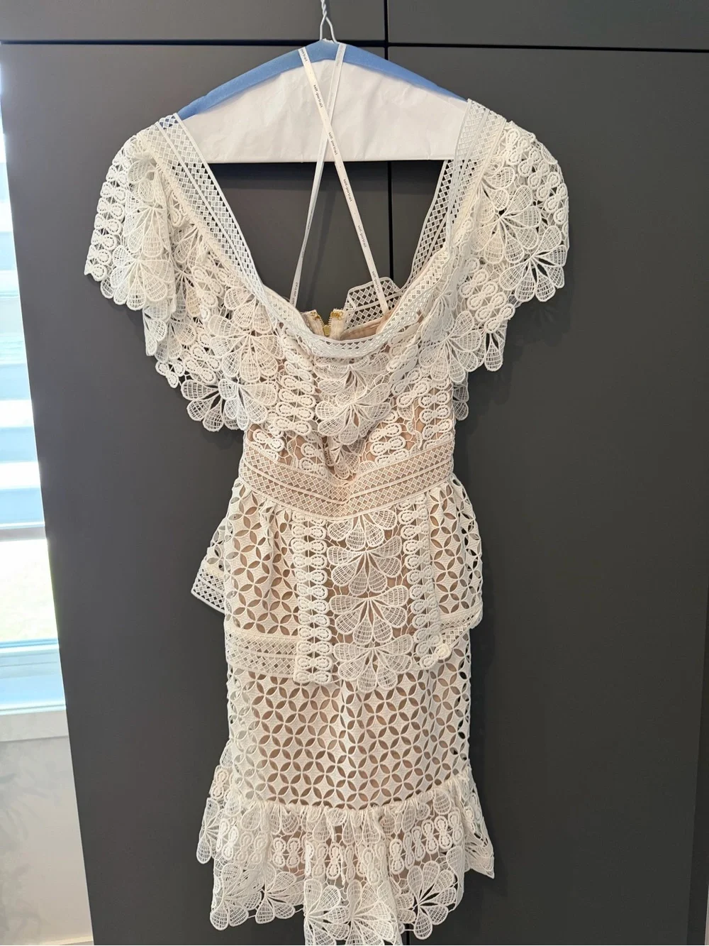 Self-Portrait white/cream Crochet Mini Dress - Picture 4 of 4